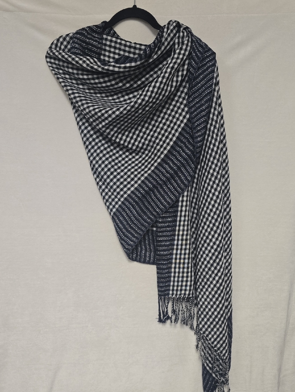 Black & White Check Scarf / Wrap